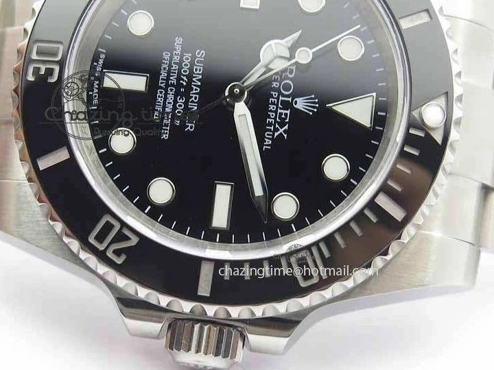 0202 Submariner 114060 Black Ceramic No Date JF 1:1 Best Edition On SS Bracelet SH3130 V Attractive 3641